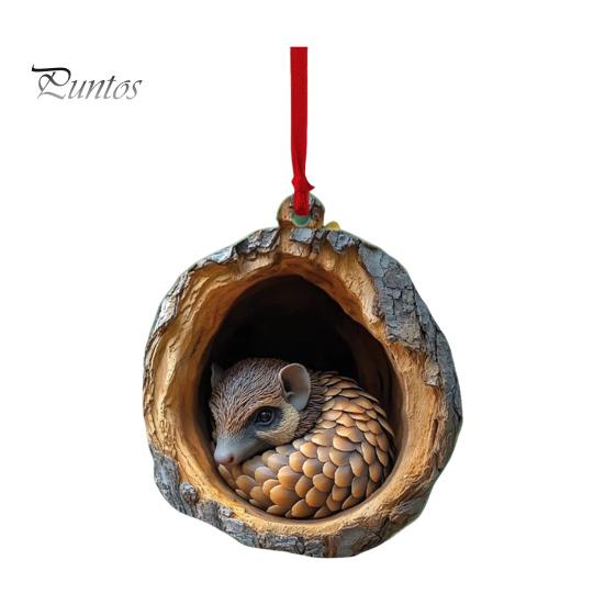 Christmas Animal Ornament Cartoon Forest Animal Hanging Decoration 2D Flat Acrylic Pendant for Christmas Tree Decor