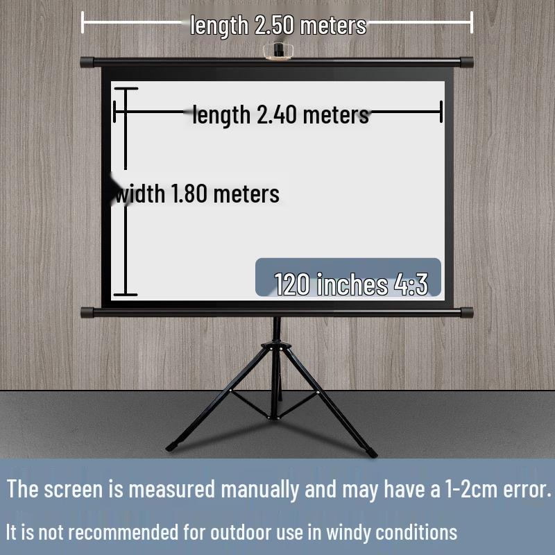 Portable No-Punch Bracket Projector Screen with Floor Stand