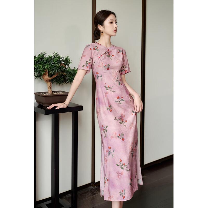 JK&JS New Chinese Style Short Sleeve Cheongsam Dress