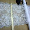 22.5cm wide White Elastic Chantilly Eyelash Sewing Lace for Lingerie, Bra, Underwear, Garment, Wedding Dress & Crafting