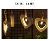 Korean-Style LED Wooden Heart String Lights for Indoor Holiday Decor (10 Battery-Powered Colored Lights)