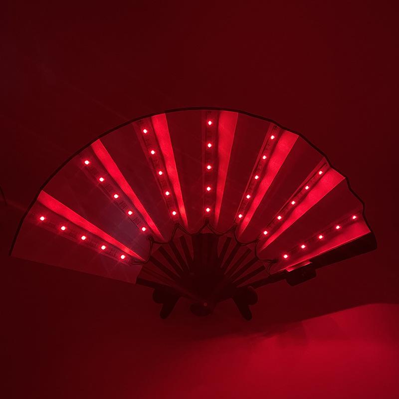 10-Inch LED Luminous Folding Dance & Disco Fan for Bodybuilding, Bars, and KTV Atmosphere