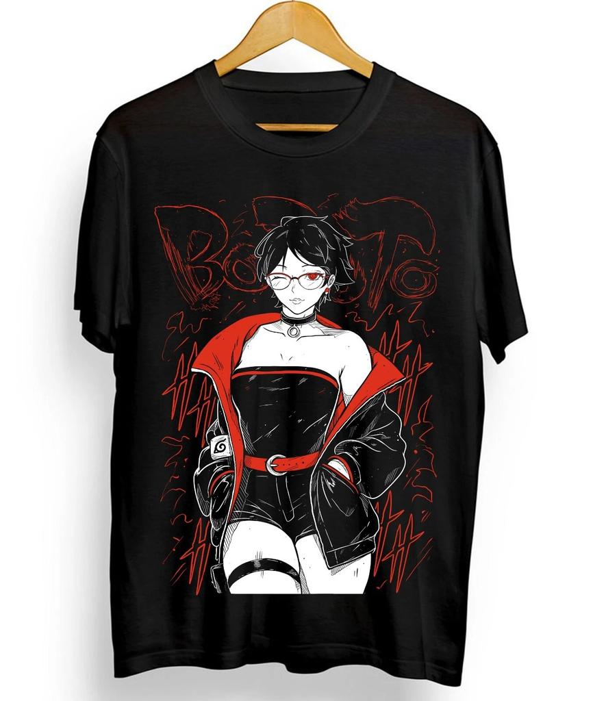 Sarada Uchiha T-shirt Naruto Rasengan Itachi Uchiha Jiraiya Anime Oversized Men Women Short Sleeve Casual Tee Cotton Streetwear