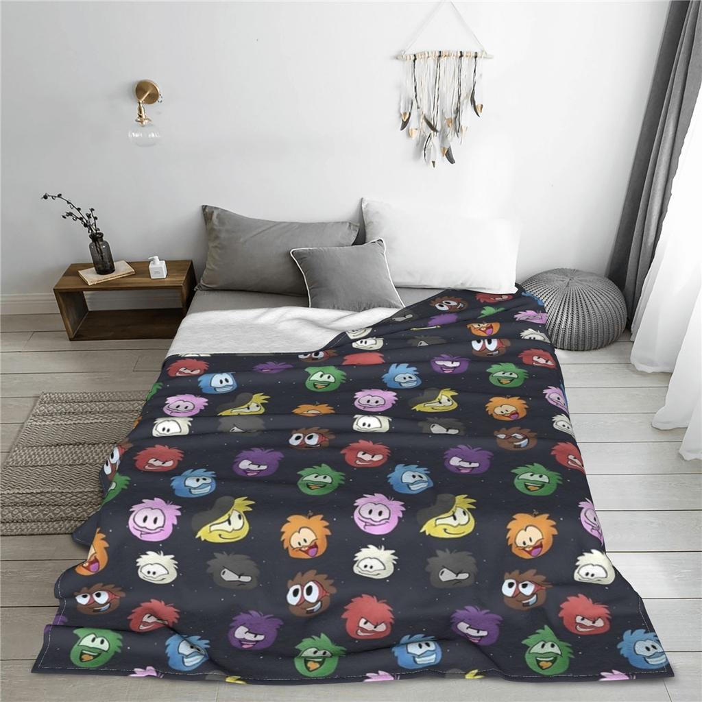 Club Penguin Puffles Pattern  Blanket  Flannel Awesome Soft Throw Blanket for Coverlet All Season,