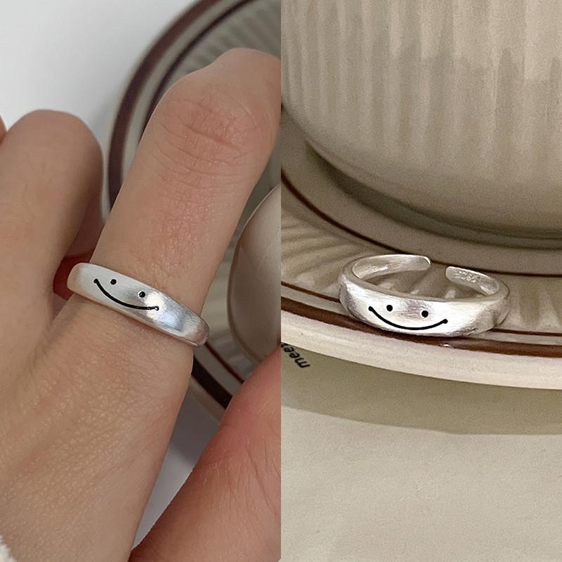 Smiley Heart Adjustable Finger Ring Women Decoration Jewelry Gift Ornaments