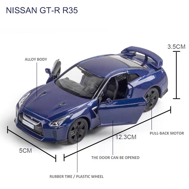 Skyline JDM Nissan GTR R35 Supersportwagen Simulation Diecast & Spielzeugfahrzeug Rückzugauto RMZ city 1:36 Geschenke aus Legierungsmodellen für Kinder