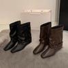 New Autumn and Winter Shoes: Mid-calf Boots, Square-toed Ankle Boots, Versatile Women's Shoes, and Sleeve Boots