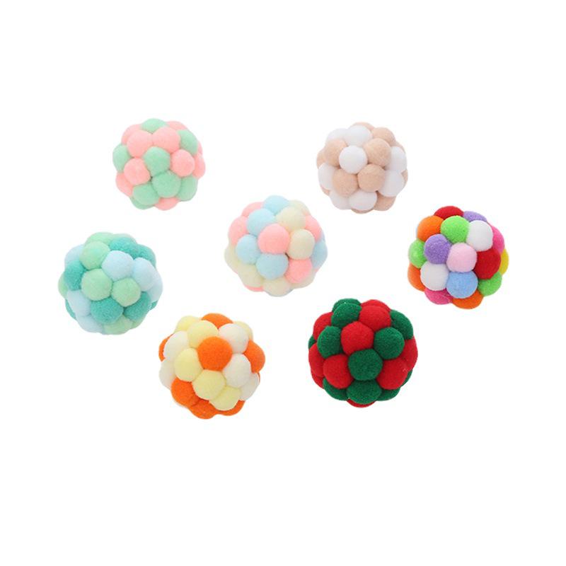 Handmade Colorful Bell Ball: Interactive Plush Chase Toy for Cats