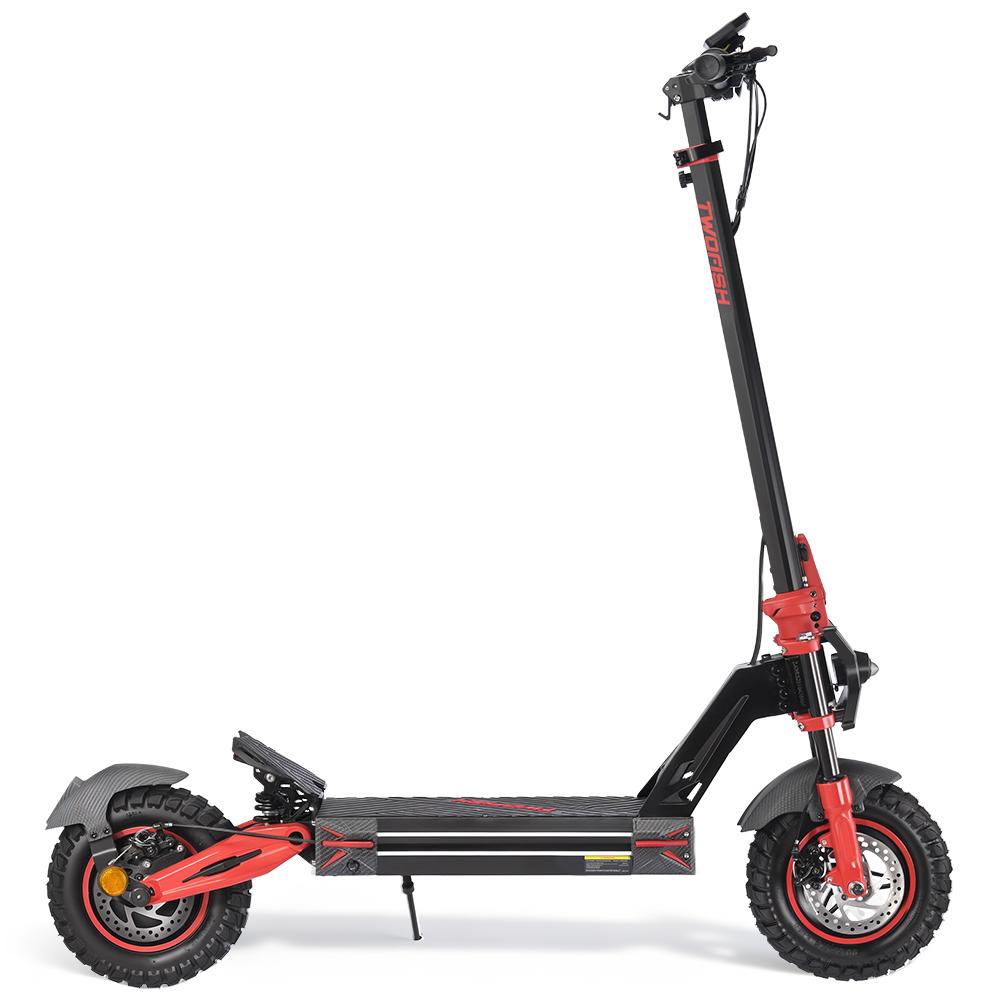 TWOFISH V4Max Offroad Elektro-Scooter 55 km/h Höchstgeschwindigkeit 75KM Maximale Reichweite 800W Motor 52V23AH Batterie 11 Zoll Reifen E-Scooter