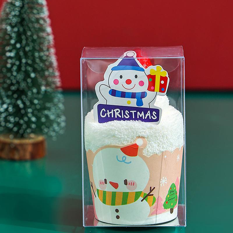 

Рождественское полотенце Удобное Креативное Дизайн кекса Рождественские украшения Рождественский подарок Милое 30х30см белый