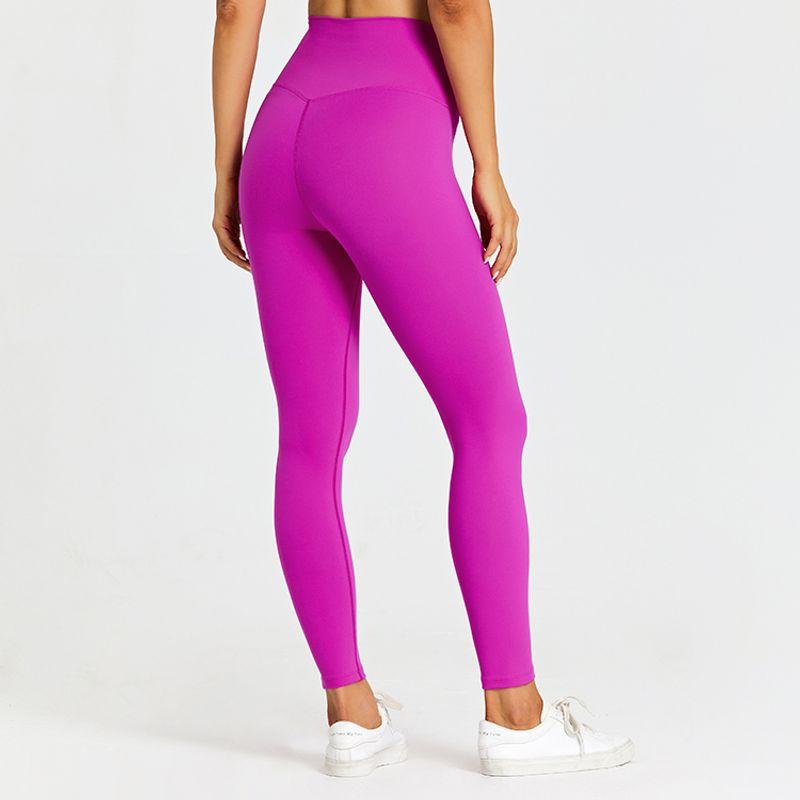 

Yoga Pants Women s High Waist Hip Lift Shaping Fitness Pants Elastic Quick-Drying Nude Feel Seamless Color Outerwear Bottoming Skinny Pants 2186 Sonic Powder S