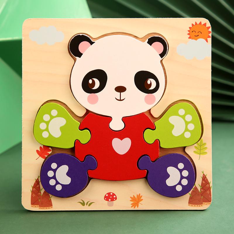Wooden 3D Educational Puzzle for Toddlers - Interactive, Creative Hands-on Toy for Ages 1-3