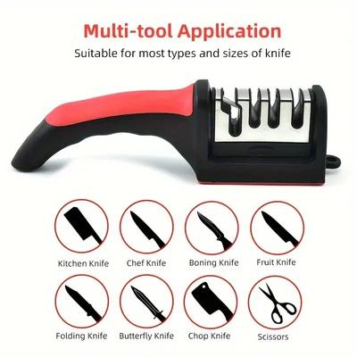 Affilacoltelli portatile multifunzionale a 4 fasi per affilare i coltelli da campeggio all'aperto Gadget da cucina per la casa