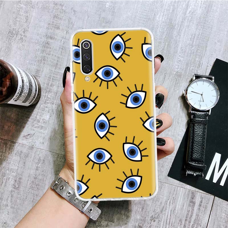 Evil Eye Gold Foil Phone Case For Xiaomi Redmi Note 10 9 8 11 Pro 11T 11S 10S 9S 9A 9C 9T 8T 8A 7 7A 5 Art Pattern Cover Coque