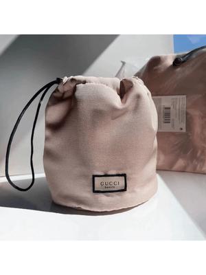 Pink Drawstring Cosmetic Bag, Portable Storage Pouch for Makeup, Elegant Gift