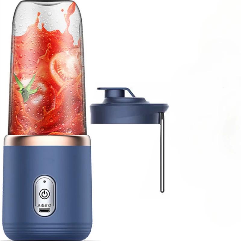 

Портативная маленькая соковыжималка Беспроводной бытовой блендер Съемные компактные электрические соковыжималки для фруктов Автоматическая очистка Кухонные блендеры синий