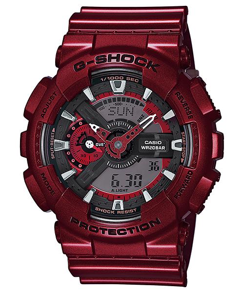 

Casio Men s Resin 200M Water Resistant Digital Shock Resistant Quartz Watch GA-110NM-4A червоний
