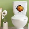 Creative Broken Basketball Bathroom Toilet Beautification Decorative Stickers