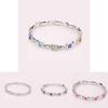 Beautifully Crafted Fashion Jewelry Silver Plated Princess Cut Girl Elegant Crystal Bracelet Charm