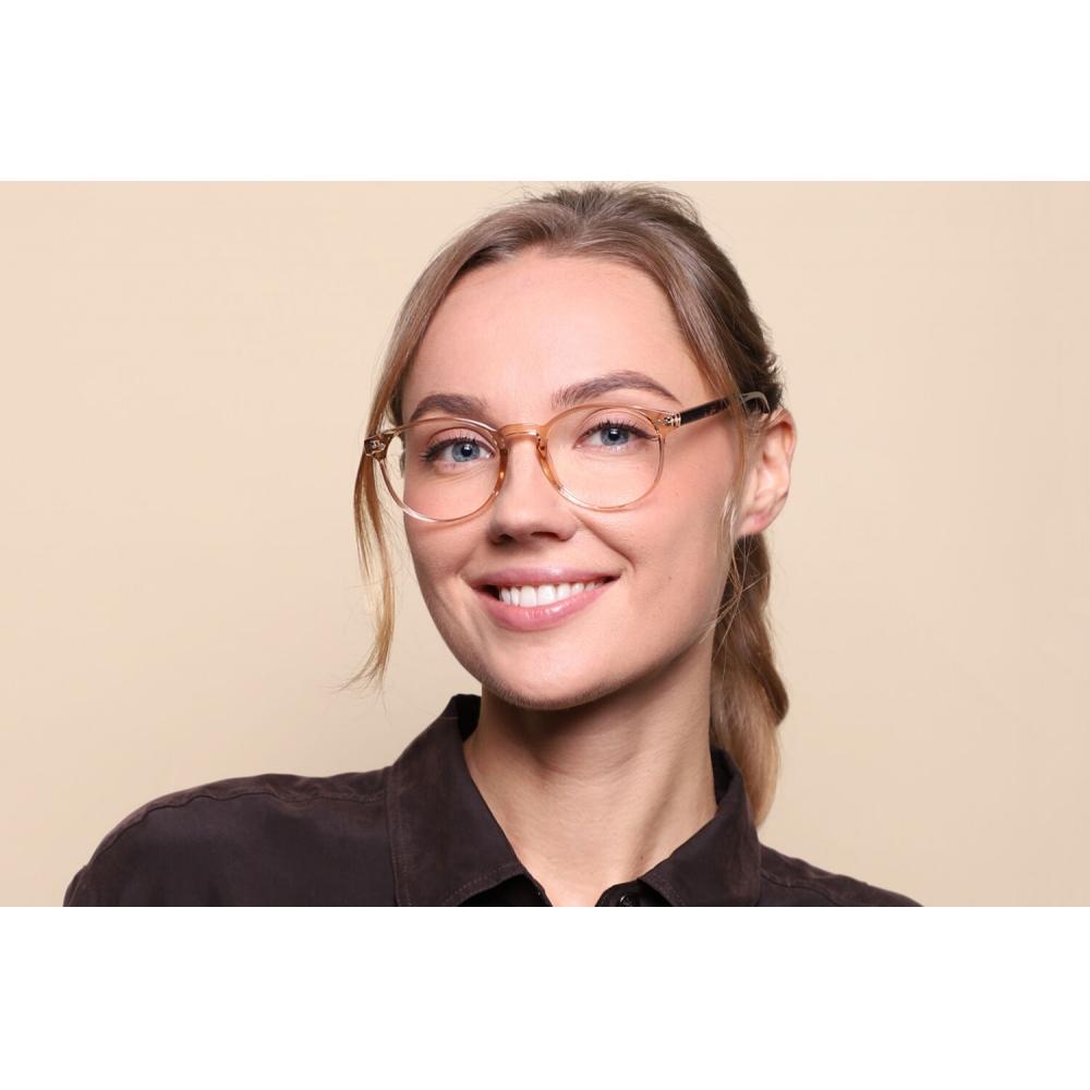 Full Rim Oval Shiny Beige Smartbuy Collection Noor Cp109e Fashion Unisex Eyeglasses