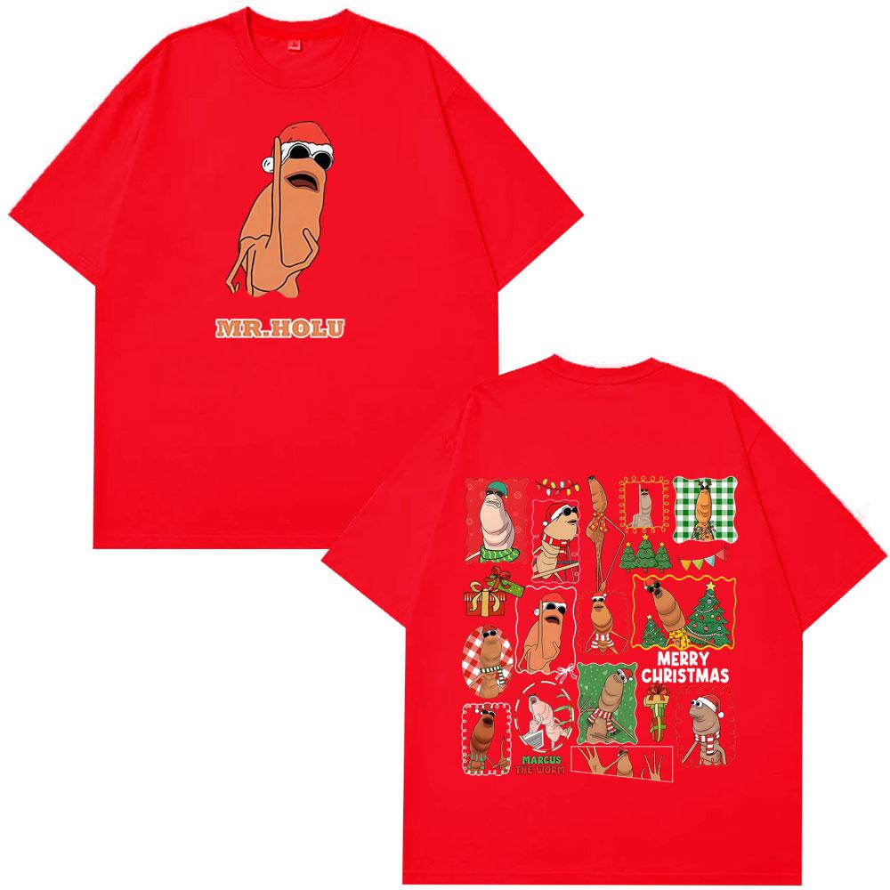 Marcus The Worm Christmas Doublesided Printed Tshirt Men Women Harajuku Tshirts Loose Casual Fashion High Quality Tshirts