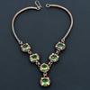 Tsavorite Necklace Handmade Jewelry, 999 Copper Wire Wrapped Necklace Designer Gemstone Jewelry Adjustable Chain Necklace Gift For Mom