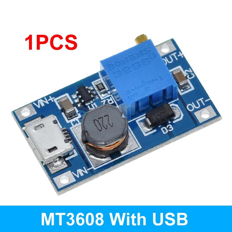 TZT MT3608 Type-c/Micro USB 2A Max DC-DC Step Up Power Module Booster Power Module 3-5V to 5V/9V/12V/24V