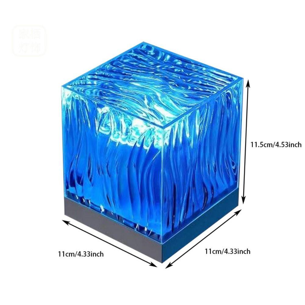 16 Colors Light Ocean Waves Projector Light USB Dynamic Wave Effect Water Ripple Crystal Lamp Auto Rotate Cube