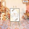2 Stück Stahl Goldene Hochzeit Staffeleiständer 48x110cm - 6 Hakenlöcher Display Staffelei Stativ für Fotorahmen Poster Schild Kunstausstellung