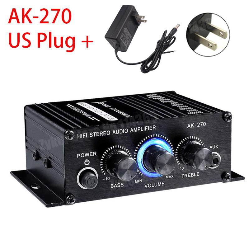 AK280/AK270/AK170 Audio Amplifiers for Car Home Bass 2.0 Channel Hifi Sound Amplifier Home Digital 12V Mini Treble Power Amplify