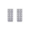 European and American Three-row Dense Zircon Earrings, Casual and Fashionable High-end Earrings, Daily Exquisite Versatile Earrings