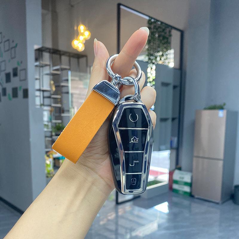 Vergoldete TPU-Autoschlüsselhülle für BYD Qin, Song Plus, Tang DM, Dolphin und New Energy Pro Modelle