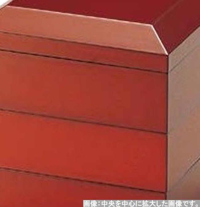 Outdoor Lunch Box Made in 45mm Ancient Vermilion Perfect for New Eve J-kitchens (Lunch Box) Japan, Beveled, Three-Tiered, (1 Set), 13.5cm,