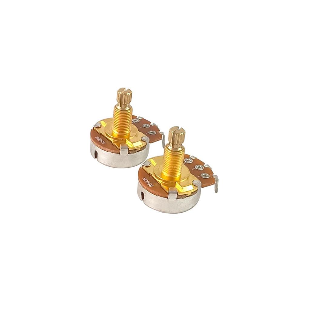 2Pcs Short Shaft Guitar Potentiometers A500K/B500K Linear Taper Potentiometer Volume Tone Guitar Pot Guitar Accessory