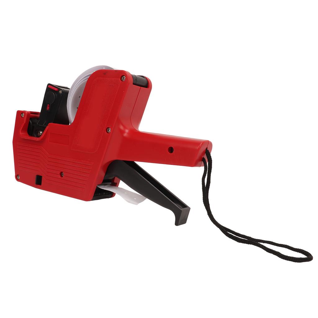 Price Label Gun Small Tag Sticker Maker Machine Red with Ink Shaft 10 Rolls of Paper