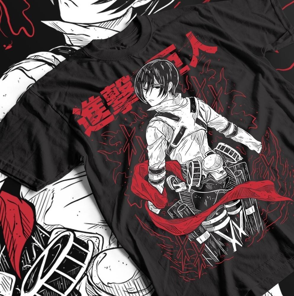 Attack On Titan T-Shirt Mikasa Shingeki  Kyojin Horror Shirt Anime Horror Shirt