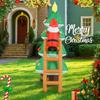 6.9FT Inflatable Toy Christmas Tree Santa Claus Ladder Xmas Yard Lawn Party Decoration LED Lit Xmas Home Supplies Ornament Gift