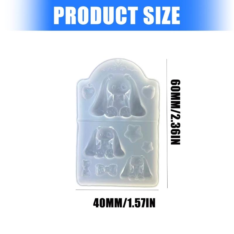Multipurpose Silicone Crafting Mold Suitable for Bear Rabbits Ear Shape Crafts Including Resin Soap and Candle Making