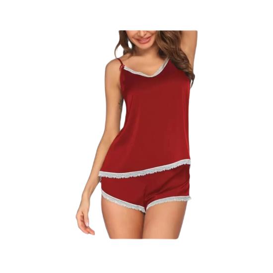 

Стильный кружевной комплект нижнего белья Ladysta в стиле бебидолл — короткий для женщин с верхом и коротким ночным бельем Freesize (S M L) Free size (S M L) малиновый