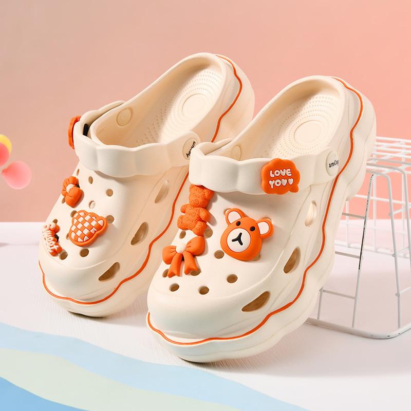 Eva Breathable Summer Girls Sandals With Nonslip Cartoon Design In Soft Colors