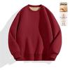 Men's Thick Lambswool Velvet Hoodie - Warm Round Neck Top for Autumn/Winter 2025