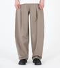Beoteunseoul One-Pleat Wide Balloon Fit Cotton Pants (Khaki Beige)