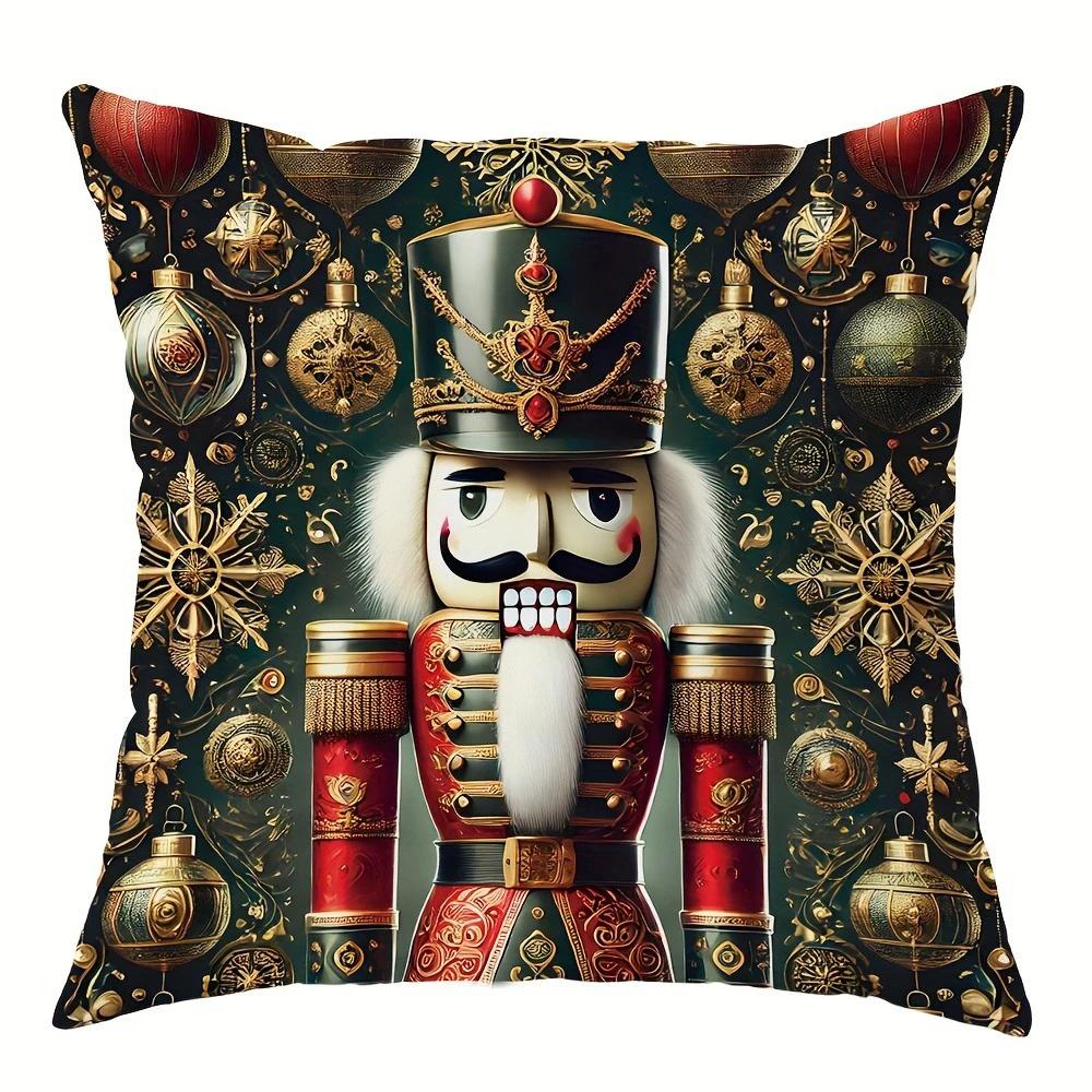 Christmas decoration pillowcase Nutcracker princess pattern is suitable for home room living room sofa cushion cover