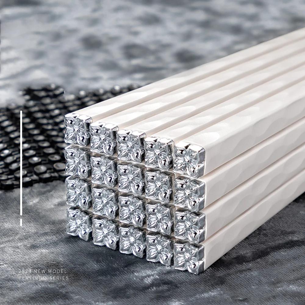 5 Pairs Japanese Chopsticks Sushi Sticks Korean Chopsticks Reusable Alloy Chop Sticks Kitchen Tableware Tool Accessories