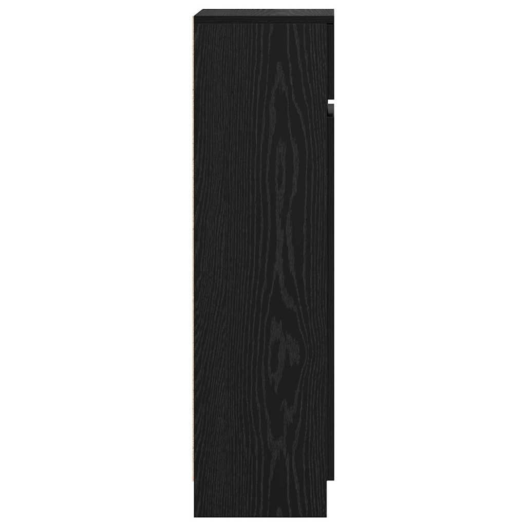 Shoe Cabinet with Shelf Black Oak Effect 100.5 x 28 x 100 cm
