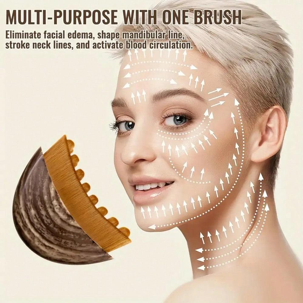Contouring Facial Brush, Dry Brushing Facial Brush, Massager For Face, Chin And Jaw Shaping, Ergonomically Designed