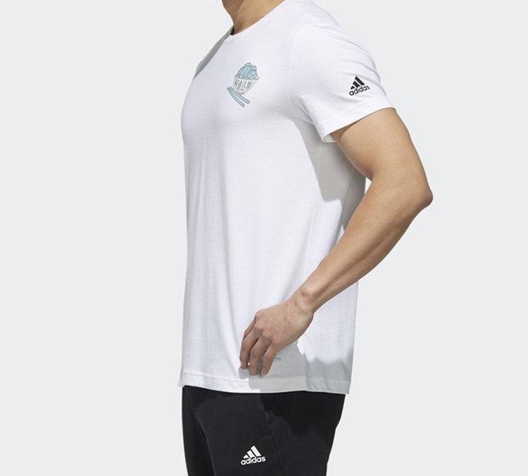 Adidas T Shirts Men's White Crew Neck Moderate FJ6858