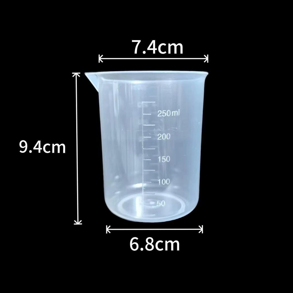 Transparent PP Laboratory Beaker with Handle, Acid & Alkali Resistant, Graduated Measuring Cup & Cylinder
