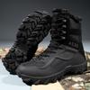 Men's Plus Size Fleece-Lined Winter Snow Boots - High-Top Warm Hiking Shoes with Thick Soles
