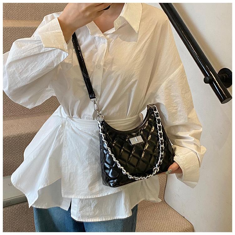 Rhombus Chain Bag Women's Summer New Niche Messenger Bag High-end Shoulder Dumpling Bag